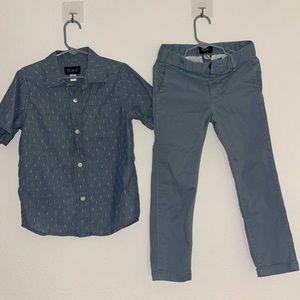 CHILDREN’S PLACE 2pc Toddler boy Button Down Top w/matching Khaki Pants